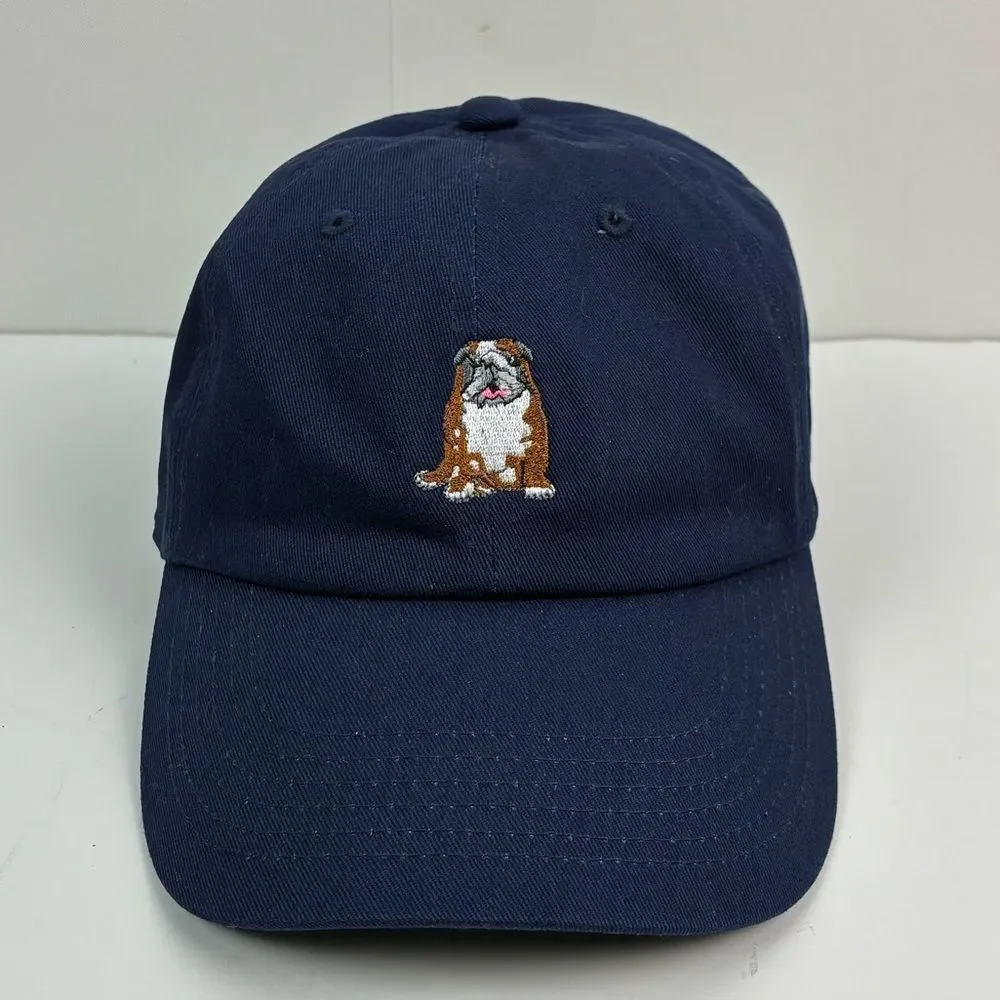 Chubbies English Bulldog Baseball Cap Strapback Navy Blue One Size Dad Hat